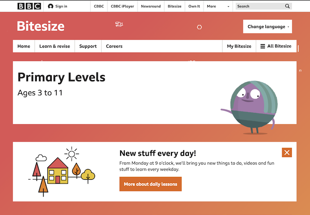 BBC Bitesize Primary Resources External Link